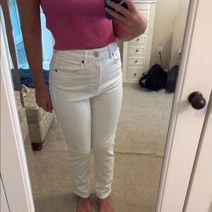 Zara White High Rise Jeans Slim Fit